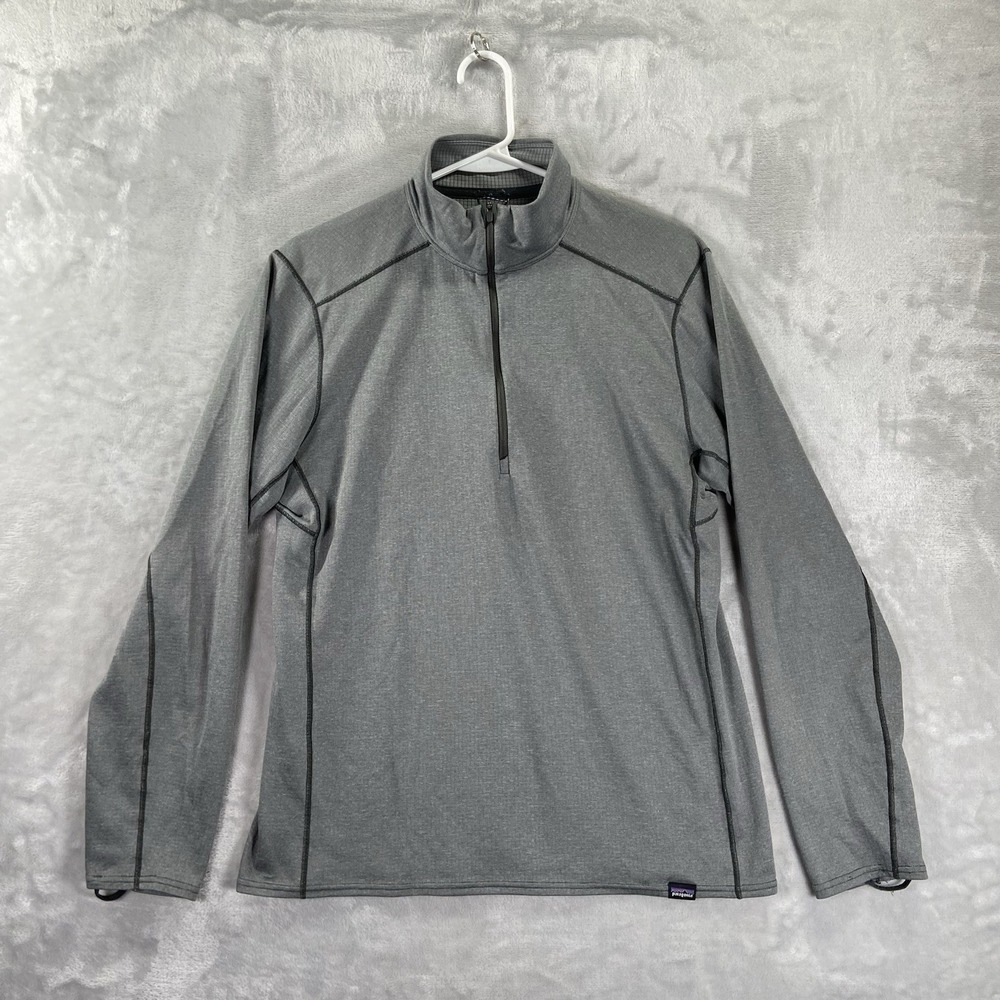 Patagonia Shirt men's Medium 1/4 Zip Capilene Midweight Baselayer Polartec Gray